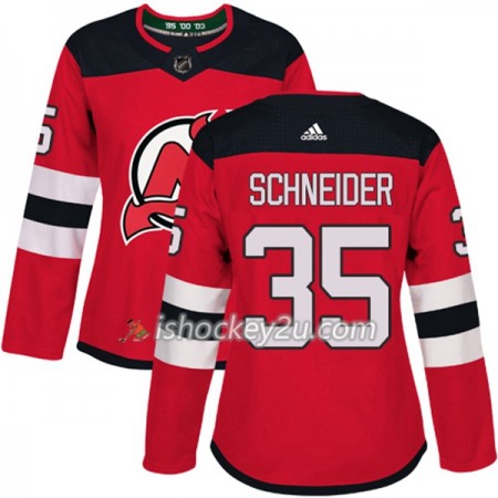 Dame NHL New Jersey Devils Trøje Cory Schneider 35 Adidas 2017-2018 Rød Authentic